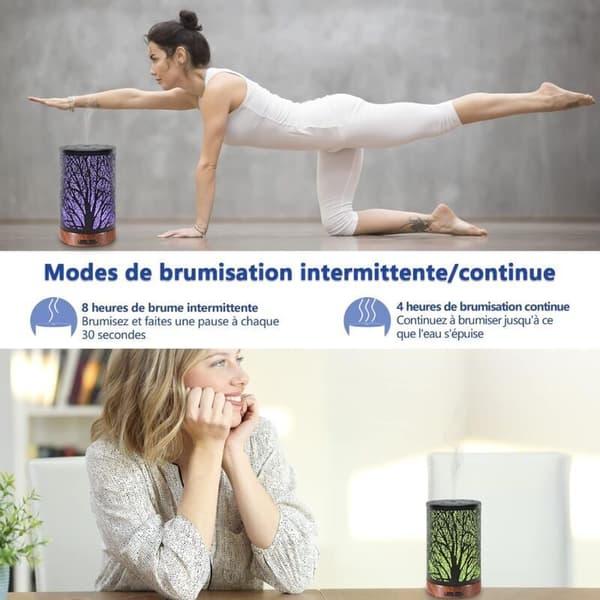 100 ml Ultralyd Æterisk Olie Diffuser, Lydløs, 7 Farver, Timer & Automatisk Slukning
