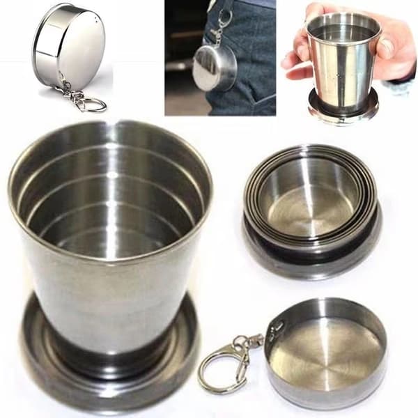Utomhus Camping Vandring Resa Vikbar Hopfällbar Kopp Mini 75ml Koppar