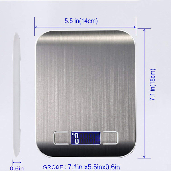 Digital köksvåg (Högprecision 1g-5000g) - med LCD-display