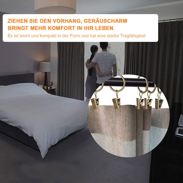 Gardinringe med clips, gardinringe til gardiner og gardinstænger