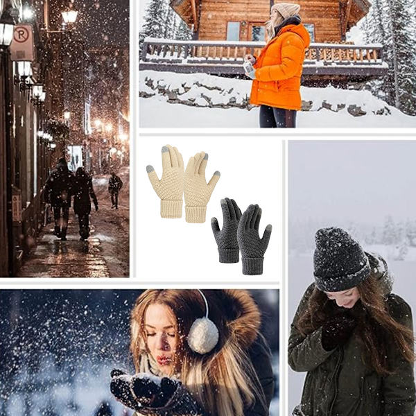 2 par dam vinter touchscreen-handskar för kallt väder