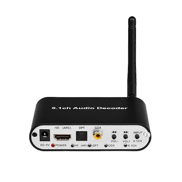 DAC651C 5.1 Audio Dekoder Bluetooth 5.0 Mottaker DTS AC3 FLAC APE HD til Kompatibel Ekstraktor Omformer EU-plugg