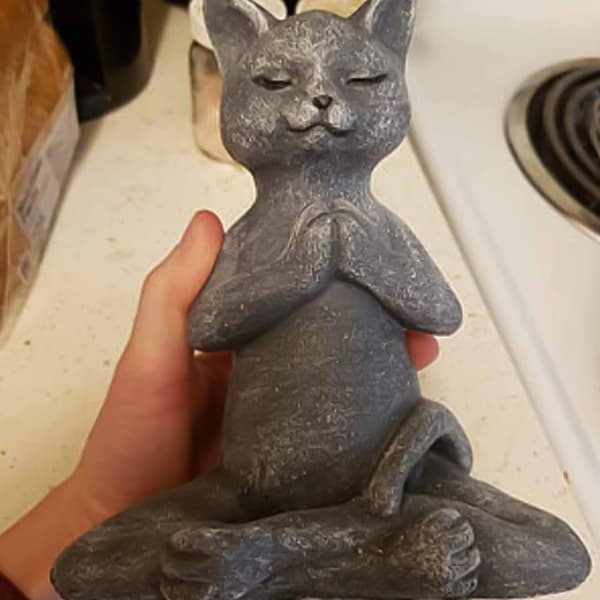 Bulldog Statue, Mediterende Hund Figur, Bordplade Samlerobjekt