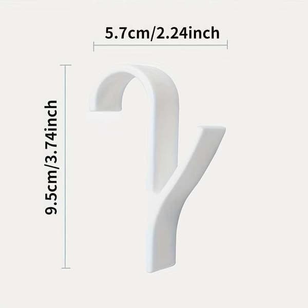 – Håndklædekrog – Sæt med 6 – Varmebestandig ABS-plast – Borefri installation – Hvid