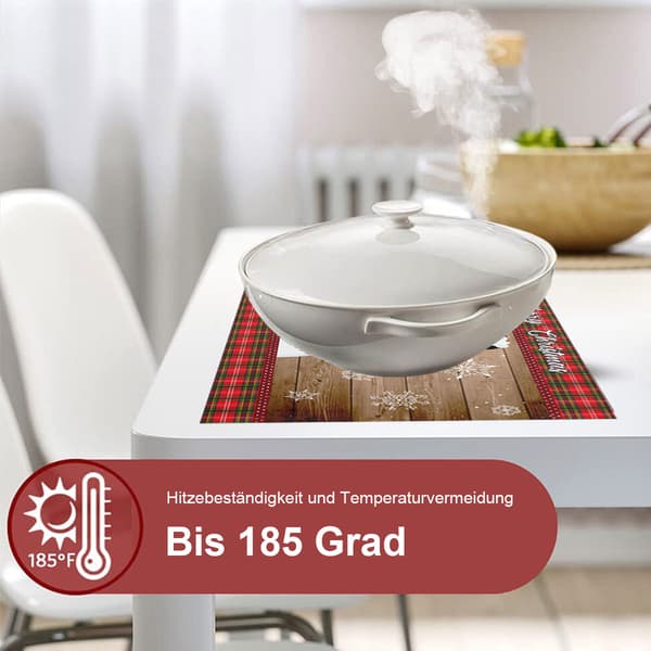 Placemats Set med 4 Vinterlastbilsunderlägg för köksmatbord