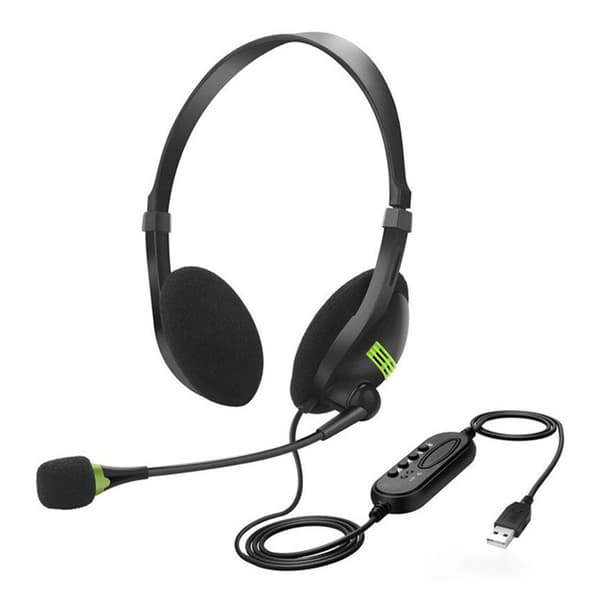 Headset med USB-interface, kontorheadset, kundeservice, stemmeheadset med hovedtelefoner, aviation headset