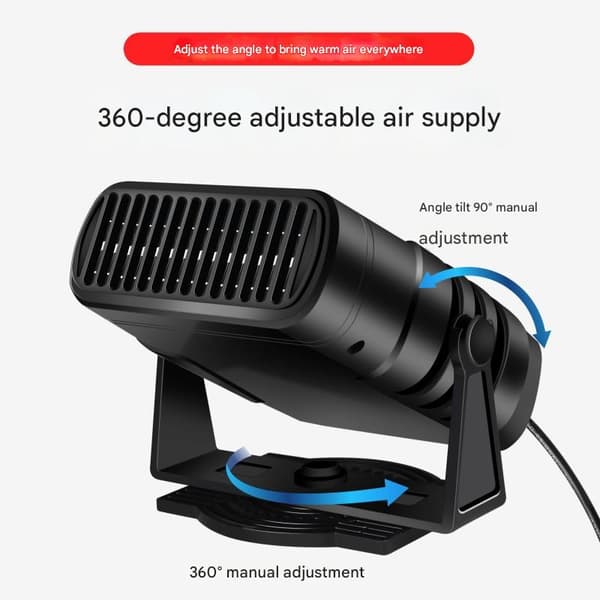 Kompakt, bærbar bilvarmer med plugg, 12V bildefroster