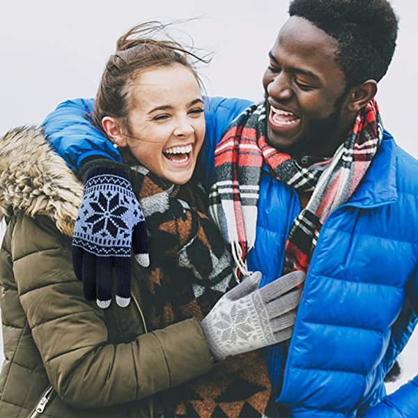 Dame Piger Touch Screen Vinterhandsker Bløde Varme Strikkede Votter Handsker, Style 2