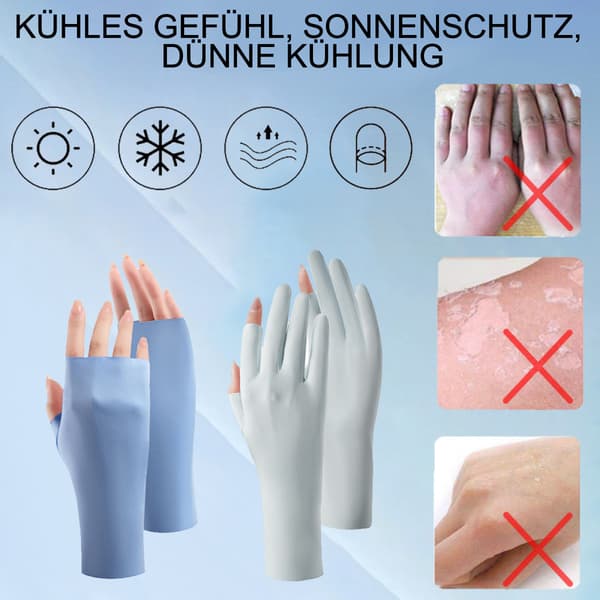 Dame Solbeskyttelse Fingerløse Hansker, UV-beskyttelse, Lett