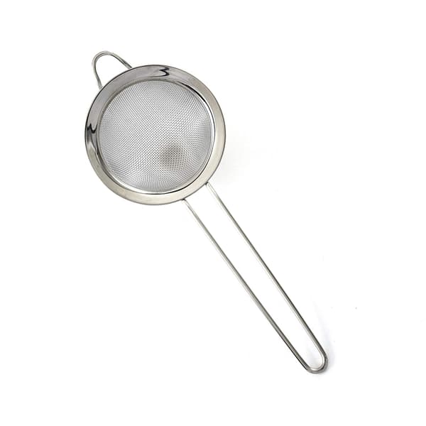 Husholdningssi med bred kant, diameter: 7.5 cm, rustfrit stål, sølv