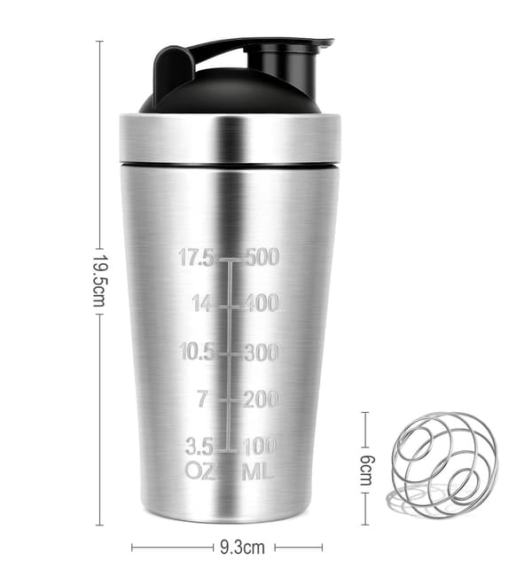 Proteinshaker i rustfritt stål, Classic Loop Shaker med BlenderBall