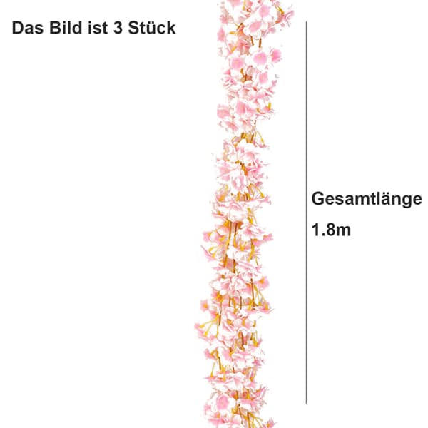 Kunstige blomster Kirsebærblomst Girlander Rosa, Silkeblomst Ranke