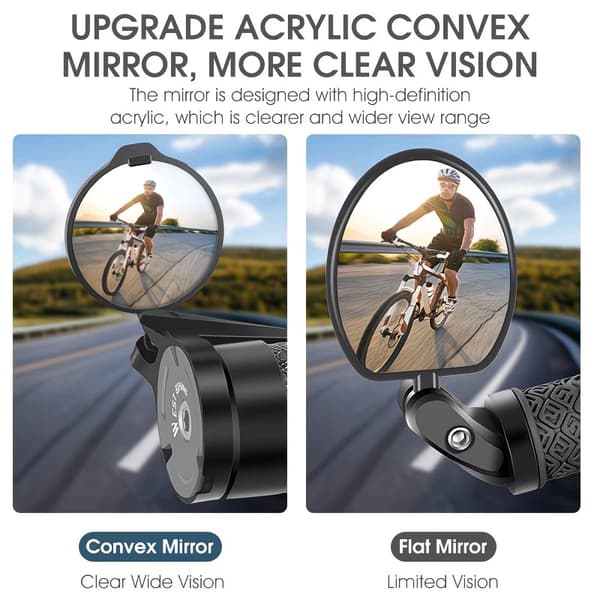 2-pack cykelstyreändspeglar, 360° justerbara hopfällbara backspeglar för landsvägs- och mountainbikes