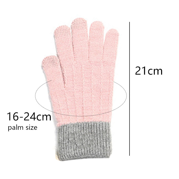 Varma Vinterhandskar med Touchscreen, Termiska Handskar med Fleecefoder, Vindtäta Handskar Utomhuspresent, rosa