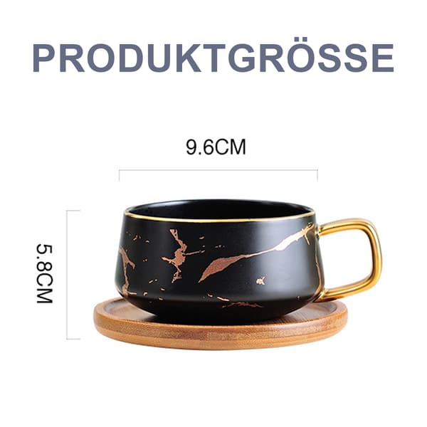 Kaffekop, 300 ml keramik, med hank og underkop, te