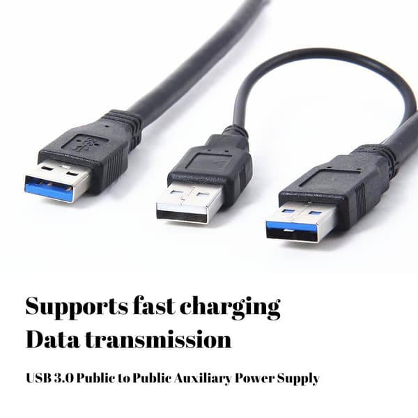 USB 3.0 A-tyypin - MICRO USB3.0 -siirrettävän kiintolevyn datakaapeli lisävirtalähteellä