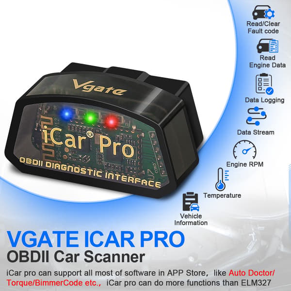Vgate iCar Pro WiFi Bluetooth 4.0 OBD2 skanner bildiagnosekodeskanner for iPhone Android BT4.0