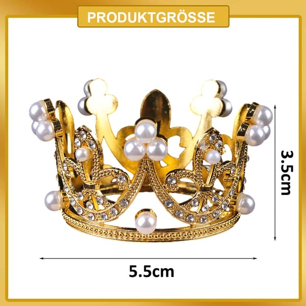 Mini-krone-kagepynt, krone tiara kagedekoration til bryllupsfest