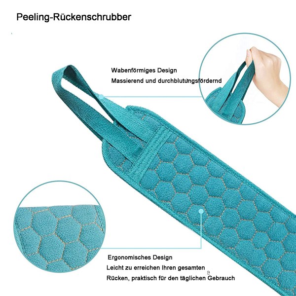 Peeling Kroppsskrubbset, Ryggskrubbare för Dusch