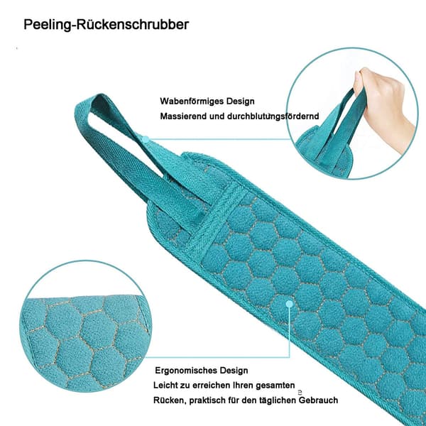 Peeling Kroppsskrubbsett, Ryggskrubber for Dusj