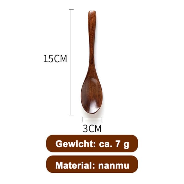 Träsked, Skedar Trä Soppsked Set, 15cm