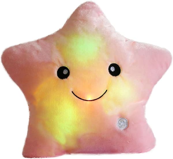 Lysende pute, putestjerne LED, LED-pute, LED-putestjerne rosa
