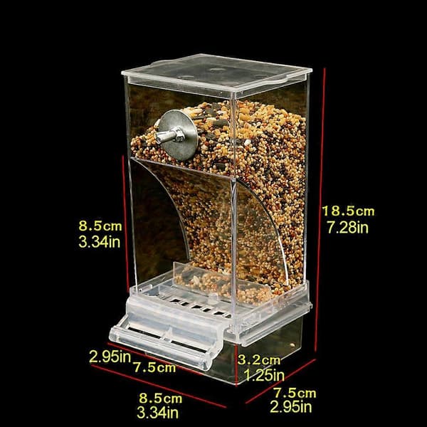 Fuglebur tilbehør Automatisk foderautomat til undulat kanariefugl nymfeparakit finker Stænktæt fuglefoderbeholder