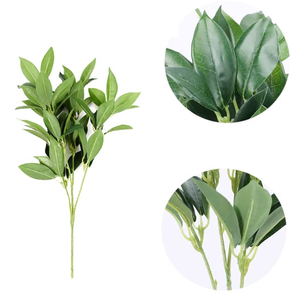 Konstgjorda eukalyptusblad, gröna växter, blomsterarrangemang