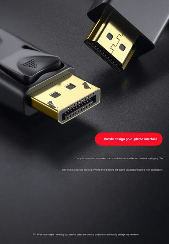 1080P DP til HDMI-kabel, 1,8M - High - Definition videoadapter