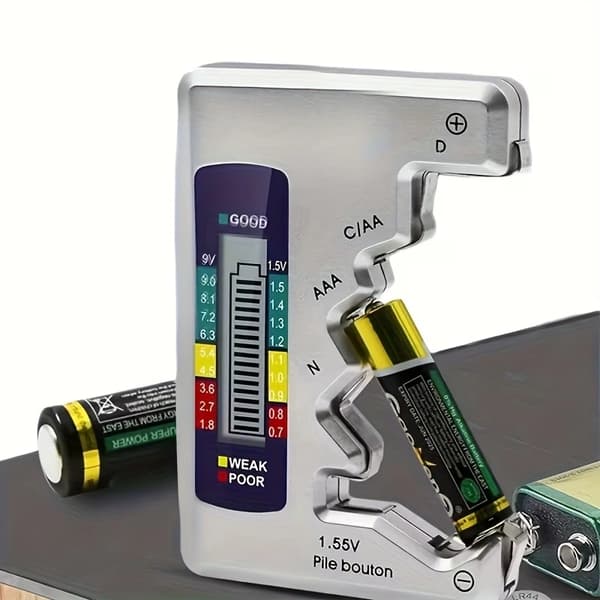 Universal batteritestare, bärbar batterispänningsindikator för AA AAA C D 9V knappbatterier