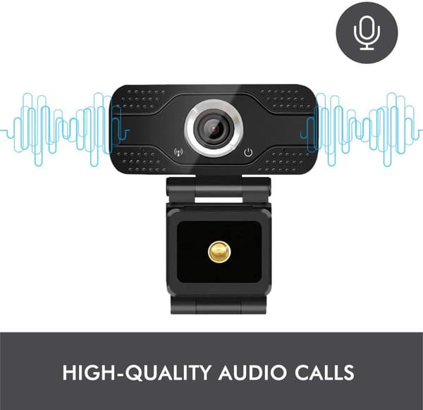 Webcam med mikrofon, 1080p HD Webcam Streaming Computer Web Camera USB-kabel til PC Laptop Desktop Videoopkald, Online konferencer, Sorte klasser