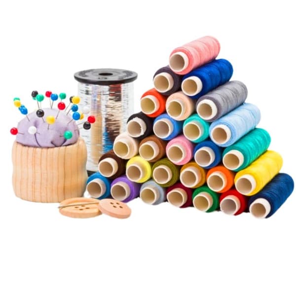 Sysett, 30 farger polyester 228 meter per spole for håndsøm og broderi