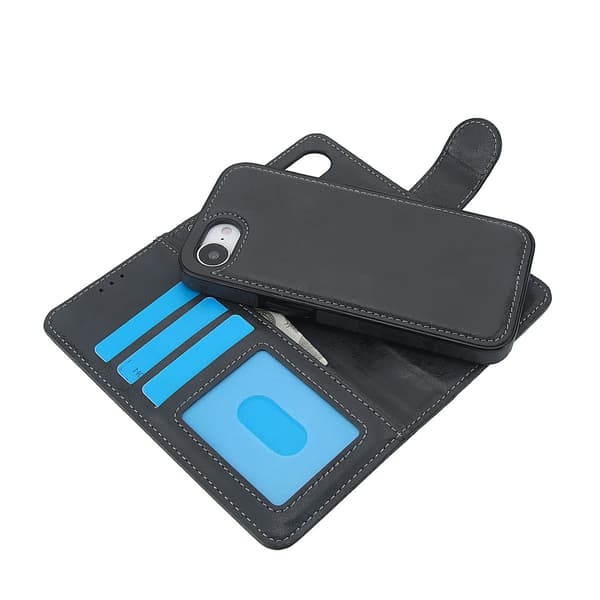 【YD】iPhone 16E Pung Magnet Sort Svart black