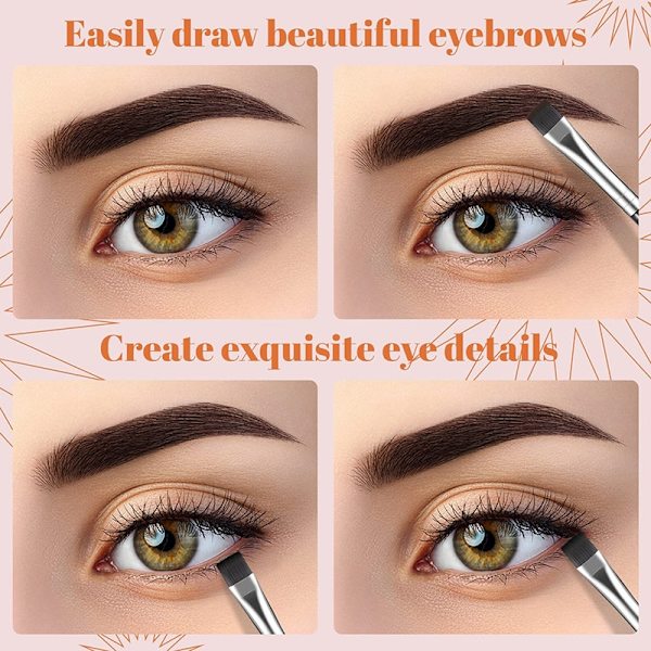 Tunn ögonbryn eyeliner borste portabelt skönhetssminkverktyg 2pcs LF LO