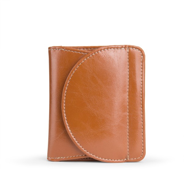 Lätt RFID-plånbok i äkta läder för kvinnor brown