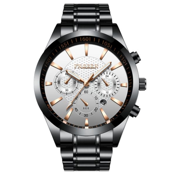 【YD】FNGEEN Armbåndsur Stål Sort/Sort