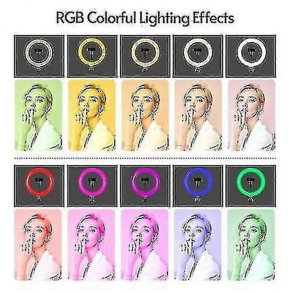 10 tommer RGB-ringlys LED farverigt fyldlys