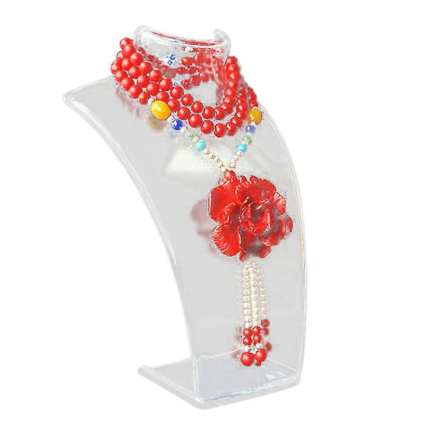 Skyltdocka Halsband Smycken Hänge Display Stand Hållare Modell Black