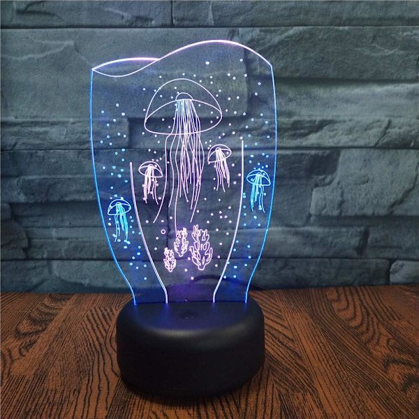 3D-optinen illuusio meduusa värikäs valotehoste Touch