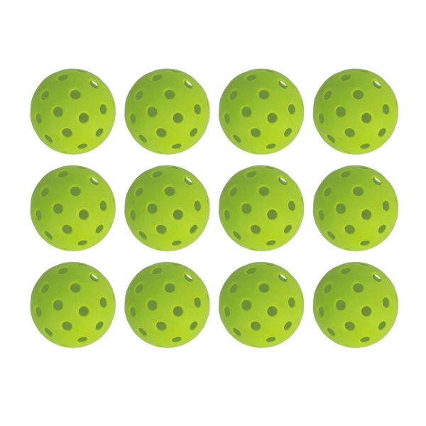 12kpl 74mm 40 reikää pickleballs PE muovia korkea elastisuus Pickleball ulkoreikäpallot vihreä