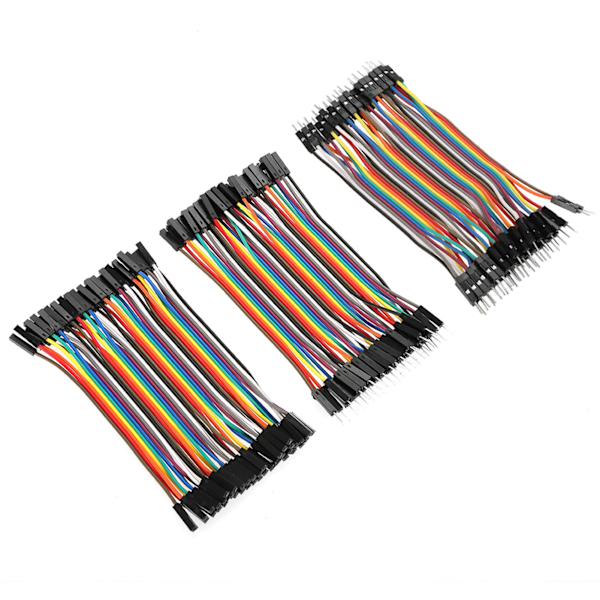 3 stk. 10 cm Fargerik Jumper Wire Kit: 40pin M-F, M-M, F-F for Koblingsbrettapplikasjoner