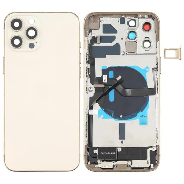 (Ny) Batteribakdekselmontering for iPhone 12 Pro Max Gold