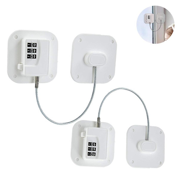 2-pack Kylskåpslås - Heavy Duty Kombination Kylskåpslås