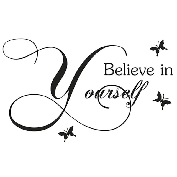 Removable Wall Stickers - "Believe In Yourself" Inspirational Decor for Living Room - Stylish Poster Decals