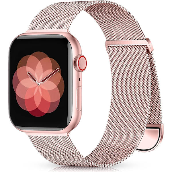 Metallband kompatibelt med Apple Watch -band 40mm 38mm 41mm Rose Pink Gold 38/40/41mm