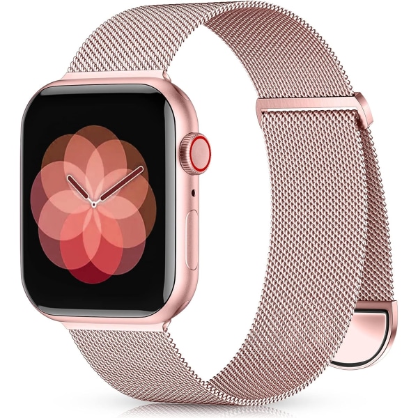 Metallbånd som er kompatibelt med Apple Watch-bånd 40 mm 38 mm 41 mm Rose Pink Gold 42/44/45/49mm