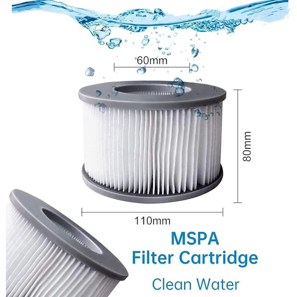 8-pakning med erstatningsfiltre for MSPA FD2089-MSPA