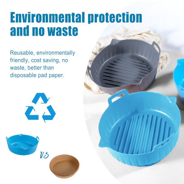 2-delad airfryer silikonkorg blue