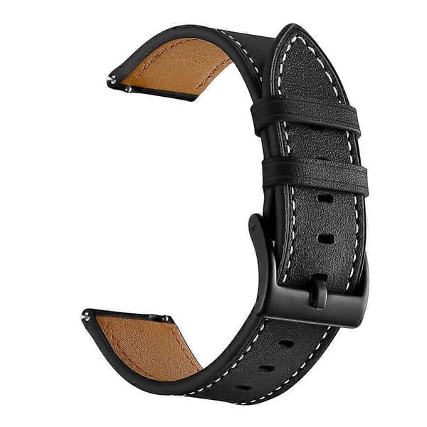 Til Samsung Galaxy Watch 3 45mm Læder Urrem Black