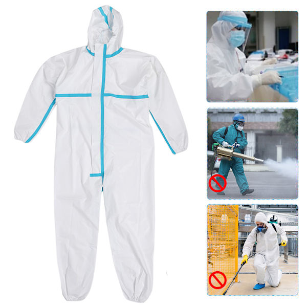 Udendørs hætteoverall Engangssikkerhedstøj til laboratorieværksted, 3XL